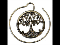 Cargar imagen en el visor de la galería, Piercing Ohrhänger White Brass Spirale Baum des Lebens

