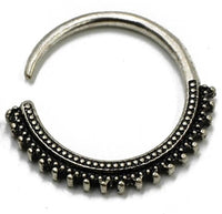 Cargar imagen en el visor de la galería, Piercing White Brass Hoop silber 3mm Creole Punkte Hook
