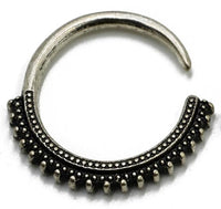 Cargar imagen en el visor de la galería, Piercing White Brass Hoop silber 3mm Creole Punkte Hook
