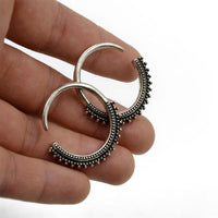 Cargar imagen en el visor de la galería, Piercing White Brass Hoop silber 3mm Creole Punkte Hook
