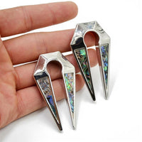 Load image into Gallery viewer, Piercing Ohrgewicht Edelstahl 41g Paua Pfeil 8mm
