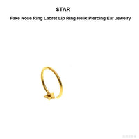 Load image into Gallery viewer, Ring Stern gold Daith Helix Nasen Lippen Ohr Piercing
