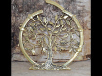 Load image into Gallery viewer, Clicker Piercing Ohrgewicht 3mm Baum des Lebens Messing
