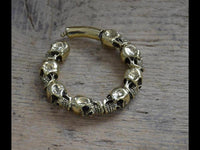 Load image into Gallery viewer, Clicker Piercing Ohrgewicht 4mm Skull Creole Messing 45g
