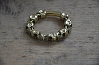 Load image into Gallery viewer, Clicker Piercing Ohrgewicht 4mm Skull Creole Messing 45g
