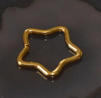 Load image into Gallery viewer, Stern Nostril Ohr Piercing Edelstahl nahtlos Gold PVD
