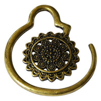 Cargar imagen en el visor de la galería, Piercing 9g Ohrgewicht Messing Spirale 3.5mm Blume
