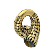 Load image into Gallery viewer, Piercing 23g Ohrgewicht Brass 5mm Tigerauge Schraube
