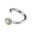 Load image into Gallery viewer, Piercing Ring 925 Silber Labret Tragus 1.2mm Opal weiß
