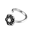 Cargar imagen en el visor de la galería, Universal Piercing Ring 925 Silber 1.2mm Kristall Blume
