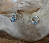 Cargar imagen en el visor de la galería, Universal Piercing Ring 925 Silber 1.2mm Türkis Blume

