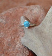 Load image into Gallery viewer, Universal Piercing Ring 925 Silber 1.2mm Türkis Stein
