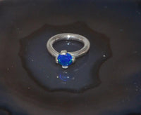 Load image into Gallery viewer, Universal Piercing Ring 925 Silber 1.2mm Opal blau
