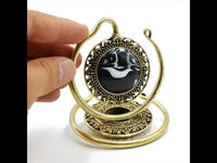 Cargar imagen en el visor de la galería, Piercing Ohrgewicht Brass Stern Stein marmoriert 4,8mm
