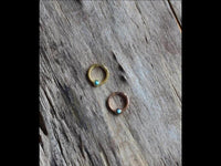 Cargar imagen en el visor de la galería, Klapp Segment Ring Piercing gold rotgold Türkis
