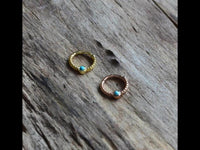 Cargar imagen en el visor de la galería, Klapp Segment Ring Piercing gold rotgold Türkis
