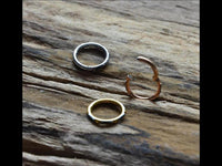 Cargar imagen en el visor de la galería, Klapp Segment Ring Piercing rechteckig Kristall schwarz
