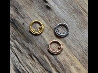 Cargar imagen en el visor de la galería, Klapp Segment Ring Piercing Edelstahl Punkte Dreiecke
