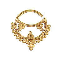 Cargar imagen en el visor de la galería, Septum Piercing Nasenringe Punkte Sichel Spitzen Messing Tribal goldfarben nickelfrei antik Ohrring
