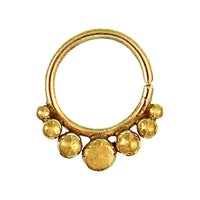Cargar imagen en el visor de la galería, Septum Piercing Nasenringe Kreis Kugeln Messing Tribal goldfarben nickelfrei antik Ohrring
