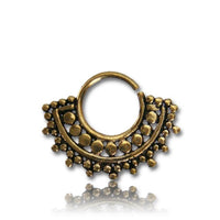 Cargar imagen en el visor de la galería, Septum Piercing Nasenringe Kreise Band Messing 1 mm goldfarben antik Ohrring
