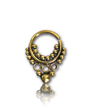 Cargar imagen en el visor de la galería, Septum Piercing Nasenringe Ringe Kugeln Messing 1,6 mm goldfarben antik Ohrring
