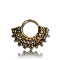 Cargar imagen en el visor de la galería, Septum Piercing Nasenringe Kreise Band Messing 1,6 mm goldfarben antik Ohrring
