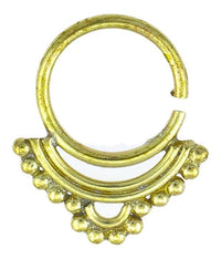 Cargar imagen en el visor de la galería, Nasenringe Bögen Punkte Messing Septum Piercing antik goldfarben nickelfrei Tribal Nase Brass
