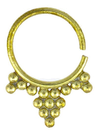 Cargar imagen en el visor de la galería, Septum Piercing Nasenringe Pfeil Dreiecke Messing Tribal goldfarben nickelfrei antik exotisch Ohrring
