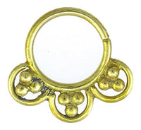 Cargar imagen en el visor de la galería, Nasenringe Dreiecke Bögen Messing Septum Piercing Tribal antik goldfarben nickelfrei Nase exotisch Brass
