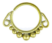 Cargar imagen en el visor de la galería, Septum Piercing Nasenringe Kugeln Spiralbogen Messing Tribal goldfarben nickelfrei antik exotisch Ohrring
