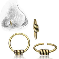 Load image into Gallery viewer, Nostril Piercing Messing Nasenstecker Nasenringe Nasen Pins gold Kugeln Spiralen
