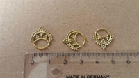 Cargar imagen en el visor de la galería, Septum Piercing Nasenringe Punkte Sichel Spitzen Messing Tribal goldfarben nickelfrei antik Ohrring
