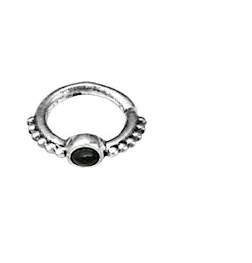 Nasenring Septum Piercing 925 Silber Onyx 1.2mm
