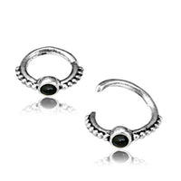 Load image into Gallery viewer, Nasenring Septum Piercing 925 Silber Onyx 1.2mm
