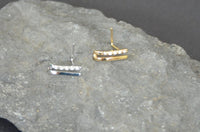 Load image into Gallery viewer, Pin Stecker 0,8mm Nostril Ohr Kristall L-Form Klammer
