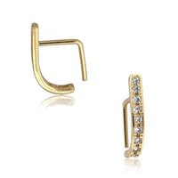 Load image into Gallery viewer, Pin Stecker 0,8mm Nostril Ohr Kristall L-Form Bogen
