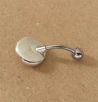 Cargar imagen en el visor de la galería, Shivaauge Piercing rund Glaskristall Rand Bananen-Piercing Bauchnabel 925 Silber Shiva Auge
