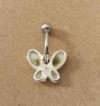 Load image into Gallery viewer, Shivaauge Piercing Schmetterling Perlmutt Bananen-Piercing 925er Sterling Silber Muschel Shiva Auge
