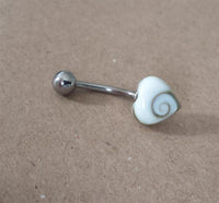 Load image into Gallery viewer, Shivaauge Piercing Herz Bananen-Piercing 925er Sterling Silber Shiva Auge Bauchnabel
