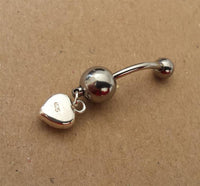 Load image into Gallery viewer, Shivaauge Bananen Piercing Kugel Herz Anhänger 925er Sterling Silber Shivaauge Bauchnabel
