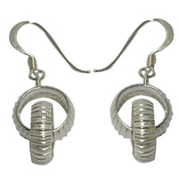 Cargar imagen en el visor de la galería, Silberohrringe 925er Silber Ohrringe Ohrhänger Damen Schmuck zwei ineinander hängende Ringe
