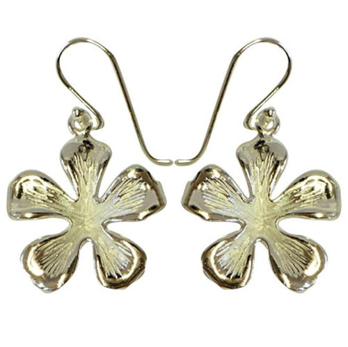 Silberohrringe 925er Silber Ohrringe Ohrhänger Damen Schmuck Blume außen glänzend