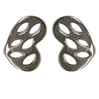 Load image into Gallery viewer, Silberohrstecker 925er Sterling Silber Ohrstecker Damen Schmuck Ohrringe Lochmuster Mandelform
