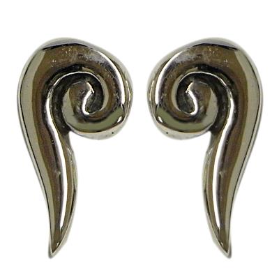 Silberohrstecker 925er Sterling Silber Ohrstecker Damen Schmuck Ohrringe Spirale Lang Glanz