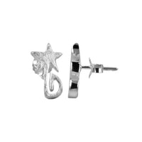 Load image into Gallery viewer, Silberohrstecker 925er Sterling Silber Ohrstecker Damen Schmuck Ohrringe Sternschnuppe Spiralig
