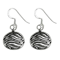 Load image into Gallery viewer, Silberohrringe 925er Silber Ohrringe Ohrhänger Damen Schmuck Rund Dunkel Wellen
