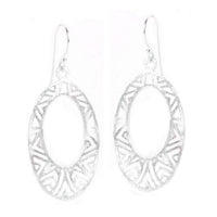 Load image into Gallery viewer, Silberohrringe 925er Silber Ohrringe Ohrhänger Schmuck gebürstet oval hohl Muster
