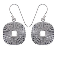 Load image into Gallery viewer, Ohrringe eckig Streifen glänzend Silberohrringe 925er Sterling Silber Damen Schmuck
