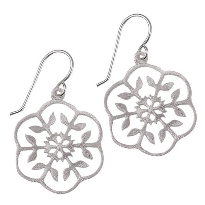 Ohrringe Schneeflocke Blume Silberohrringe 925er Sterling Silber Damen Ohrhänger Schmuck